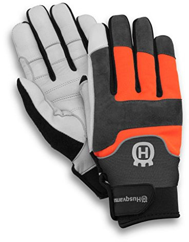 Husqvarna Technical - Guanti da giardinaggio in poliestere, colore: Nero/Grigio/Arancione