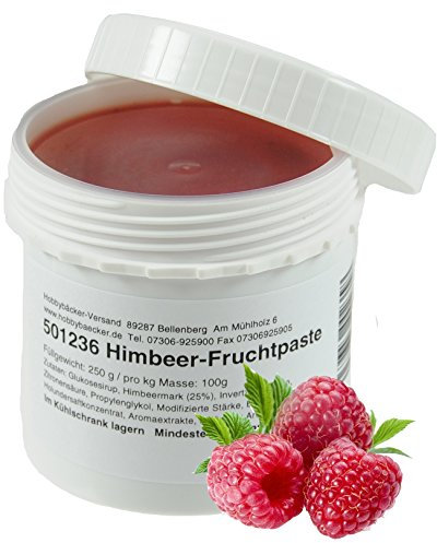 Hobbybäcker Himbeer-Fruchtpaste, Zum Verfeinern von Eis, Pralinen, Desserts & Tortencremes, Beerig-Fruchtig, 250g