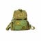 Kunst und Magie Bunter Hippie Rucksack 'Spirale' Stonewashed Nepal Fair, Farbe:Grün
