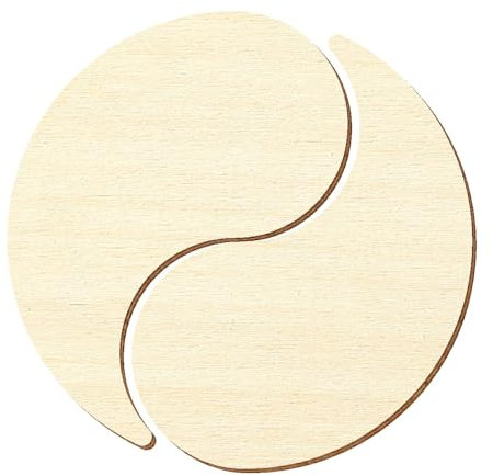 Sperrholz Zuschnitte - Yin Yang - 5-50cm, Höhe x Breite:50 x 50cm