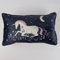 Sass & Belle Kissen mit Füllung Einhorn samt dunkelblau 50x30cm
