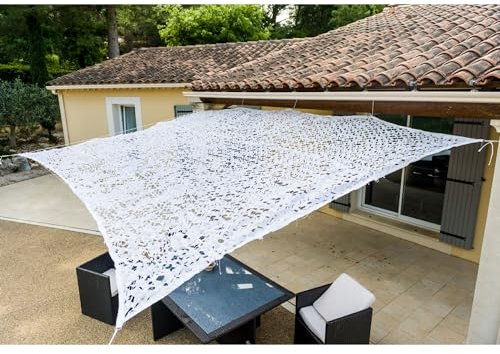 WerkaPro 10108 - Toldo Cuadrado Calado de poliéster, 120 g/m2, 3 x 3 m, para balcón, terraza y jardín, Blanco