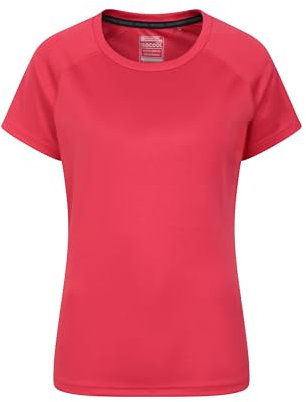 Mountain Warehouse Endurance Womens T-Shirt - IsoCool Ladies Top, UV Protection UPF30+ Tee, Breathable & High Wicking - for Spring Summer, Running, Travelling Coral (Plain) Women's Size 10