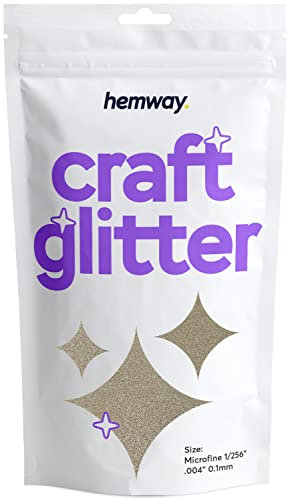 Hemway Craft Glitter - Champagne Gold | Microfine Metallic Sequin Flakes for Resin & Epoxy Crafts | Supplies for Tumblers, Cards, Jewellery, Candle, Hair, Face, Body & Nail Art | 100 g