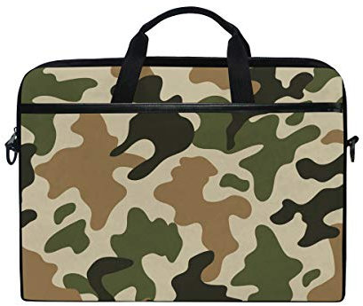 Linomo Laptoptasche Camouflage Camouflage Camouflage Laptoptasche Aktentasche Messenger Sleeve Laptop Schultertasche passend für 13 Zoll 14 Zoll Laptops für Frauen Herren Büro Kinder Schule