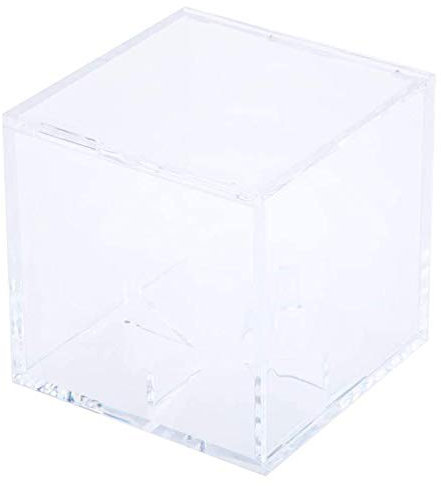 POFET Quadratische Baseball-Vitrine Transparente Showbox mit Ständerhalterung Baseball-Halter