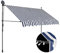 vidaXL Markise Einziehbar Handbetrieben mit LED Wasserabweisend Klemmmarkise Balkonmarkise Sonnenschutz Terrasse Balkon Garten 250cm Blau Weiß
