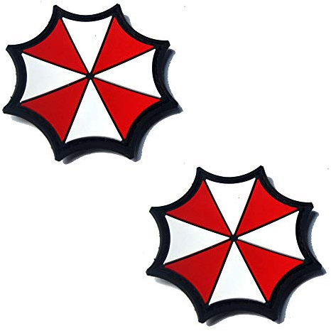 Resident Evil Umbrella Corporation PVC Patch Abzeichen Emblem Applikation Haken Patch für Kleidung Rucksack Zubehör Manschette 2 Stück