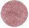 HomebyHome Shaggy Teppich Wohnzimmer 80 cm Rund - 50 mm Florhöhe Hochflor Wohnzimmerteppich Rosa Extra Weich und Flauschig - Langflor Teppiche für Schlafzimmer, Küche, Flur - Carpet, Halı, Kilim