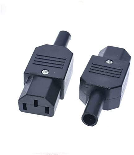 tooloflife 1 Pair Ac 250V 10A 3 Pins FEMale Panel Mount Plug Adapter, Power Connector Socket 3 Pins Inlet Power Plug Socket Rewirable Power Adapter (Feale adapter)