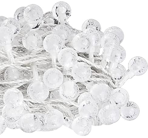 vidaXL LED Lichterkette Kugeln Weihnachtsbeleuchtung Garten Party Innen Außen Deko Beleuchtung Weihnachtsdeko 20m 200 LEDs Warmweiß 8 Funktionen