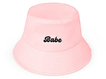 xo, Fetti Junggesellinnenabschied-Dekorationen, rosa Babe-Eimerhut | Brautjungfern-Geschenk, Pastellrosa und Schwarz bestickt, Baumwolle, Gruppengeschenk, Rosa, Schwarz, 56 EU