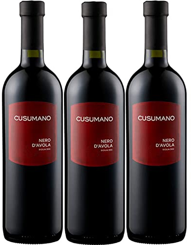 Cusumano Nero d'Avola Sicilia DOC Rotwein Wein Trocken Italien I Versanel Paket (3 x 0,75l)