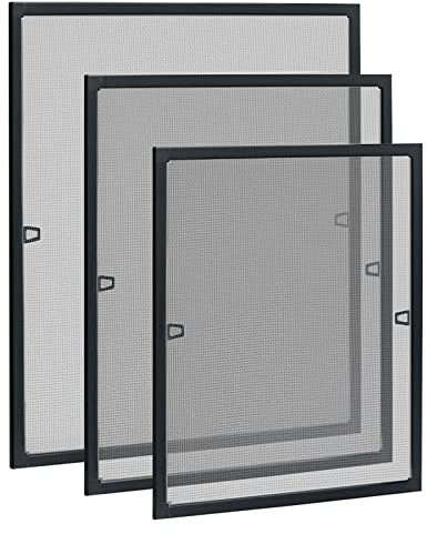 HENGMEI - Zanzariera per finestra, senza foratura, con telaio in alluminio, protezione dagli insetti, 100x120cm, antracite