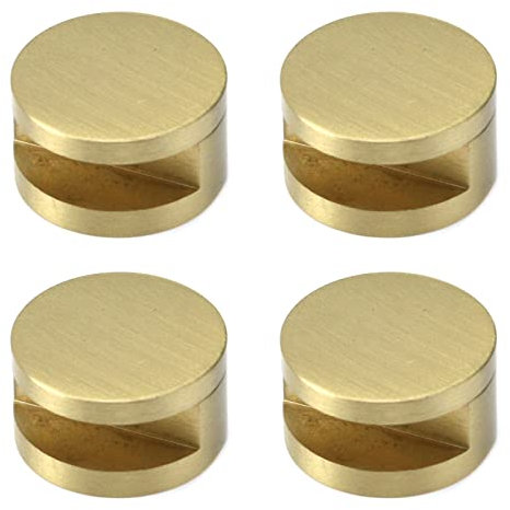 Pastlla Lot de 4 clips ronds pour miroir - Pour garde-robe, salle de bain - Accessoires de matériel de maison - 24 mm (doré)