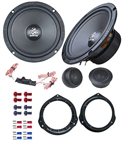 Ground Zero GZFC165.2 Lautsprecher mit Einbauset passend für Mercedes ML-Klasse W166 ab 2011 Türen vorne/hinten 300 Watt 165mm 2 Wege Kompo