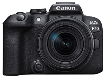 Canon EOS R10 + RF-S 18-150mm - A Mirrorless EOS-R camera that’s perfect for creative exploration, paired with a compact far-reaching zoom lens that packs several lenses in one