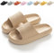 Calish Ciabatte Uomo Donna Casa Aperte Pantofole Comode Slide Ciabatte Nuvole Ultra Morbide Pantofola Sandalo Estive Ciabatte da Mare Spiaggia Piscina Unisex, Bianco sporco, 42-43 EU