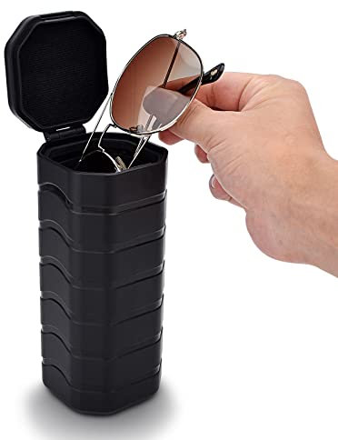 iGuerburn Custodia rigida per occhiali da sole indistruttibile, custodia rigida per occhiali da sole per uomini e donne, custodia rigida, Nero , Taglia unica