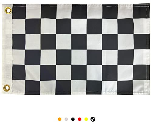 AZCOVER Karierte Flagge, 30.5x45.7 cm, karierte Flaggen, 3-lagig, doppelseitig, schwarz und weiß, Rennflagge, 30.5x45.7 cm Rennflagge für Rennsport ace Autoteil y, Sportveranstaltungen