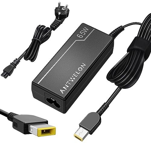 65W 45W Cargador Ordenador Portátil para Lenovo Thinkpad T470 T470S T460 E531 E440 E450 E560 E570 L470 L440 X270 X250 Ideapad 300 500 Yoga 13 11S X1 Carbon 2015 ANTWELON 20V 3,25A Adaptador Slim Tip