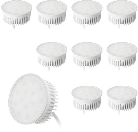 KYOTECH 10x Modulo LED Ultrapiatto ø50x23mm 5W 400LM AC220-240V Luce bianca naturale 4000K Sostituzione per MR16 GU10,120°per faretti da incasso a soffitto plafoniere