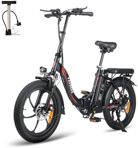 Fafrees F20 Fatbike Herren E-Bike Klapprad 20 Zoll mit 36V 16AH Akku für Pendeln, [ Offiziell ] Damen E Bike Klappbar 250W, 25km/h Ebike Mountainbike 150kg Klapppedale, StVO. Bremslicht