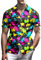 80er Jahre Hemden für Herren Lustiges Vintage 90er Jahre Outfit für Männer Hawaiihemden Button-Up 90er Jahre Party Strand Hemd Herren 80er Jahre Kleidung, 80er Jahre Neon Splash, Mittel