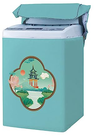 Odot Washing Machine Cover, Top Load Waterproof Dustproof Washer Machine Dryer Protector Sunscreen Washer Dryer Cover for Home Accessory (XL capacity 8.5~12KG,Tower)
