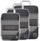 3 Tlg Komprimierbaren Packwürfeln zur Organisation Ihres Reisegepäcks Verpackungswürfel Packwürfel Gepäck Reise Organizer Set Compression Pack Cubes Packtaschen Kleidertaschen (Schwarz)