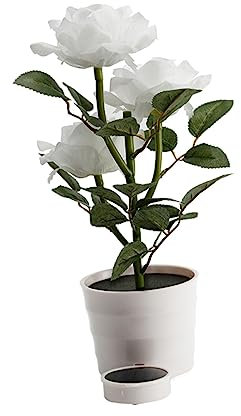 Abaodam Blumendekor lampara solar para außen Solarbetriebene Außenleuchten beleuchteter künstlicher Rosentopf Valentinstag Solarbetriebene Landschaftsbeleuchtung Bonsai schmücken Topflicht