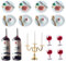 Kotkiddy Vajilla en Miniatura de 39 Piezas para Casa de Muñecas - Juguete de Comida, Juego de Bistec, Copa de Vino Tinto y Tartas