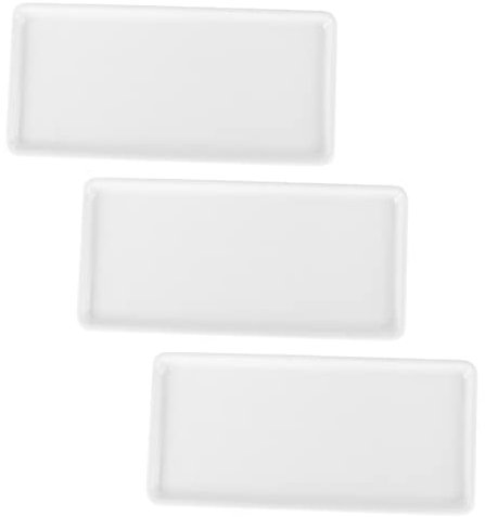 IMIKEYA 3pcs Ceramic Storage Tray Set for Bathroom and Dressing Table Square Organizer Tray Makeup Brush Holder Easy Clean Suitable for Home Decor
