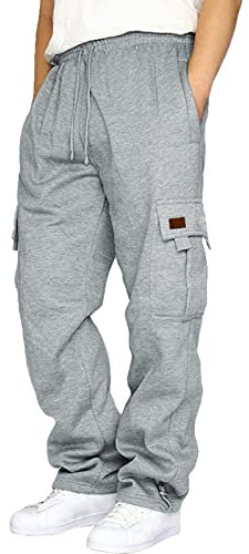 Generisch Sweathose Herren lang XXL Minus Two Cargo y2k Herren 2024 Cargo Jogginghose y2k Jeans Baggy Jogginghose Tasche mit reißverschluss Herren Parachute Pants