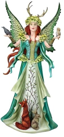 Pacific Giftware Amy Brown Elfen-Figur Caretaker mit Waldtieren - 46 cm, Sammelfigur, Fee, Engel, Statue