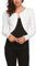 Hotouch Damen Bolero für Abendkleider Jäckchen Langarm Kurze Strickjacke Elegante Weiche Jacke Schulterjacke zum Kleid Weiß M
