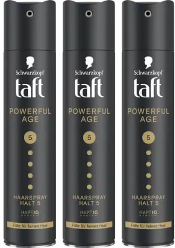 Mit Pufai Grocery, Taft Haarspray Powerful Age Kristall Glanz Halt 5+ Spray Haarspray 250 Mililiter x 3 Stück