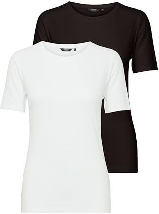 OXMO OXJessa Damen T-Shirt Kurzarm Shirt Rundhals-Ausschnitt