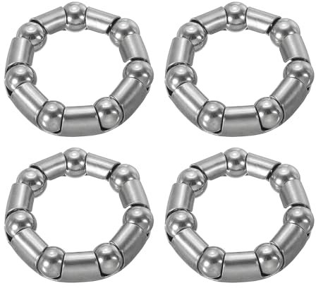 PATIKIL Rodamiento de Biela de Bicicleta de Bolas 3/8 x 7 Bolas, Paquete de 4 Rodamientos de Bicicleta de Acero Inoxidable Piezas de Repuesto para Reparación de Bicicletas, Color Plata