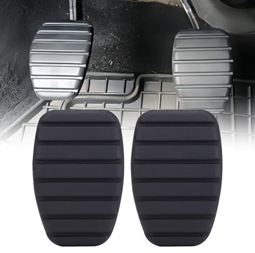 Fußstütze Pedalkappen,2pcs Gummi Abdeckung Bremspedal,Pedalbelag für Auto,Pedalkappen,Kupplungspedal Bremspedal Bremspedalauflage Pédale de Frein d'embrayage Housse en Caoutchouc