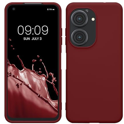 kwmobile Custodia Compatibile con ASUS Zenfone 10 / Zenfone 9 Cover - Back Case per Smartphone in Silicone TPU - Protezione Gommata - viola bordeaux