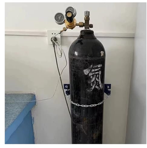 YQCXG Wall Mount Cylinder Holder, Commercial Gas Cylinder Bracket with Safety Chain for Hospital/Clinics/Laboratory, Steel Tank Organizer Shelf(1 Bottle length 35cm(13 4/5))