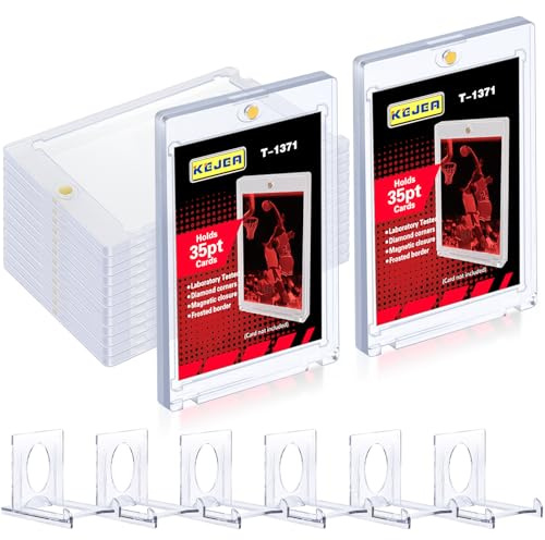 Rayong 6 Set Sammelkarten Hüllen mit Magnet,35pt Magnetic Card Holder,Ultra klar UV-Schutz Karten Rahmenmit mit 6 STK Acryl Kartenständer für Kpop Photocard,Karten,Display Halte- (A)