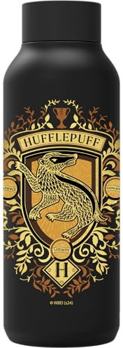 QUOKKA SOLID X HARRY POTTER | BOTELLA TÉRMICA DE ACERO INOXIDABLE DOBLE PARED | HP HUFFLEPUFF