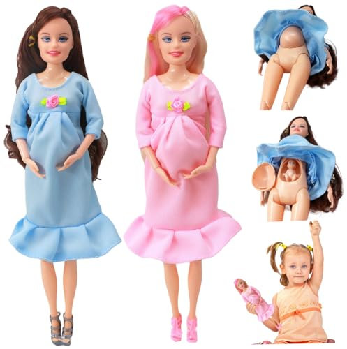 SWEETBIUTI Poupée Enceinte 11.5 Jouet mère Enceinte Enceinte avec bébé poupée 2pcs poupée Enceinte créative avec Jouet en Plastique ABS Mobile en Plastique pour Enfants Cadeau