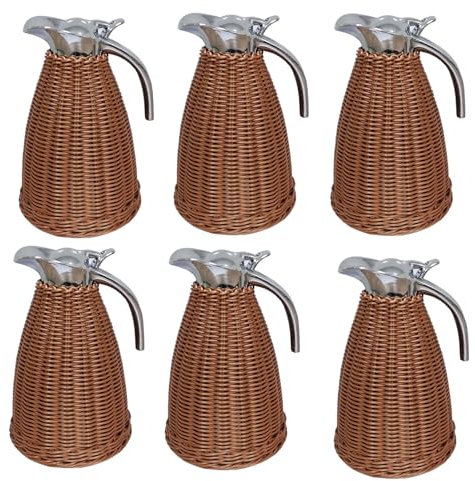 Brocca Termica Da 6 Pezzi In Acciaio Inossidabile In Acciaio Inossidabile ， Brocca A Doppia Parete A Doppia Parete Con Brocca Murata Con Cafala Termica Fatta A Mano Con Cafala Termica Isolata(Color:3)