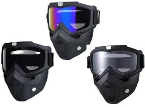 Airsoft,Paintball Full FaceTactical Maske,Abnehmbare Masken Mit Goggles, Für Motorrad Radfahren Skifahren Halloween CS Spiel Cosplay