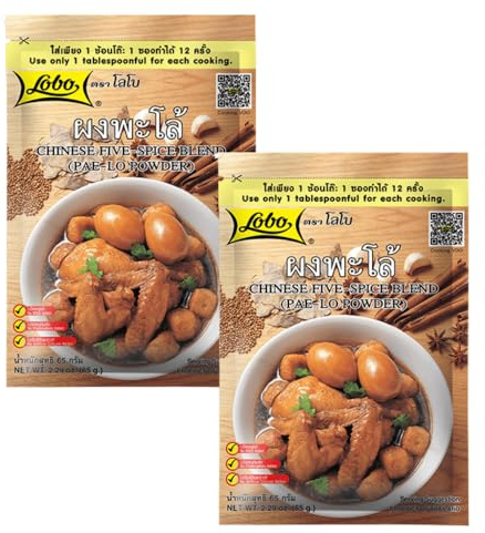 Lobo Authentic Chinese Five-Spice Blend (Pa-Lo Powder) 65g (Pack of 2) | Aromatic Seasoning for Braised Dishes, Stir-Fries & Marinades