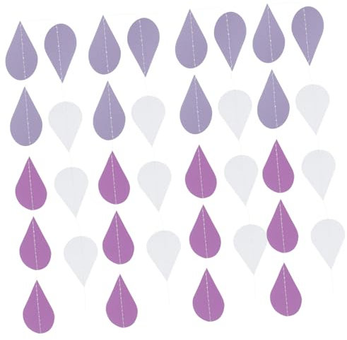 WESIEVYA Papier-Regentropfen-girlanden 4 Stränge Zum Aufhängen Party-Dekoration Für Geburtstage Und Feiern Wunderschön Und Langlebig