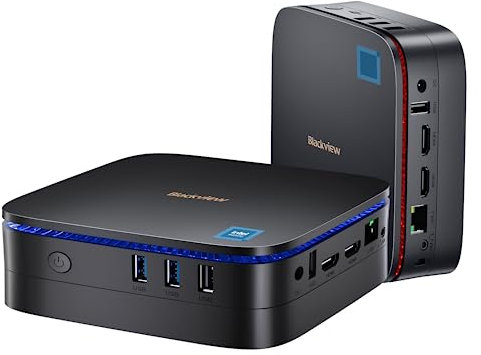 Blackview MP60 Mini PC Win 11 Pro, Intel Twin Lake N150, 16GB DDR4 RAM 512GB M.2 SSD, 4K@60HZ UHD Dual Display HDMI, Dual Gigabit Ethernet, 5G WiFi, Mini Desktop für Büro, Homeoffice und Schule